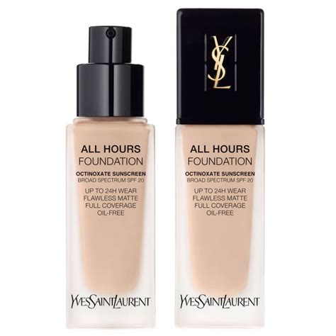 yves saint laurent all hours full coverage matte foundation reviews|ysl all hours foundation swatches.